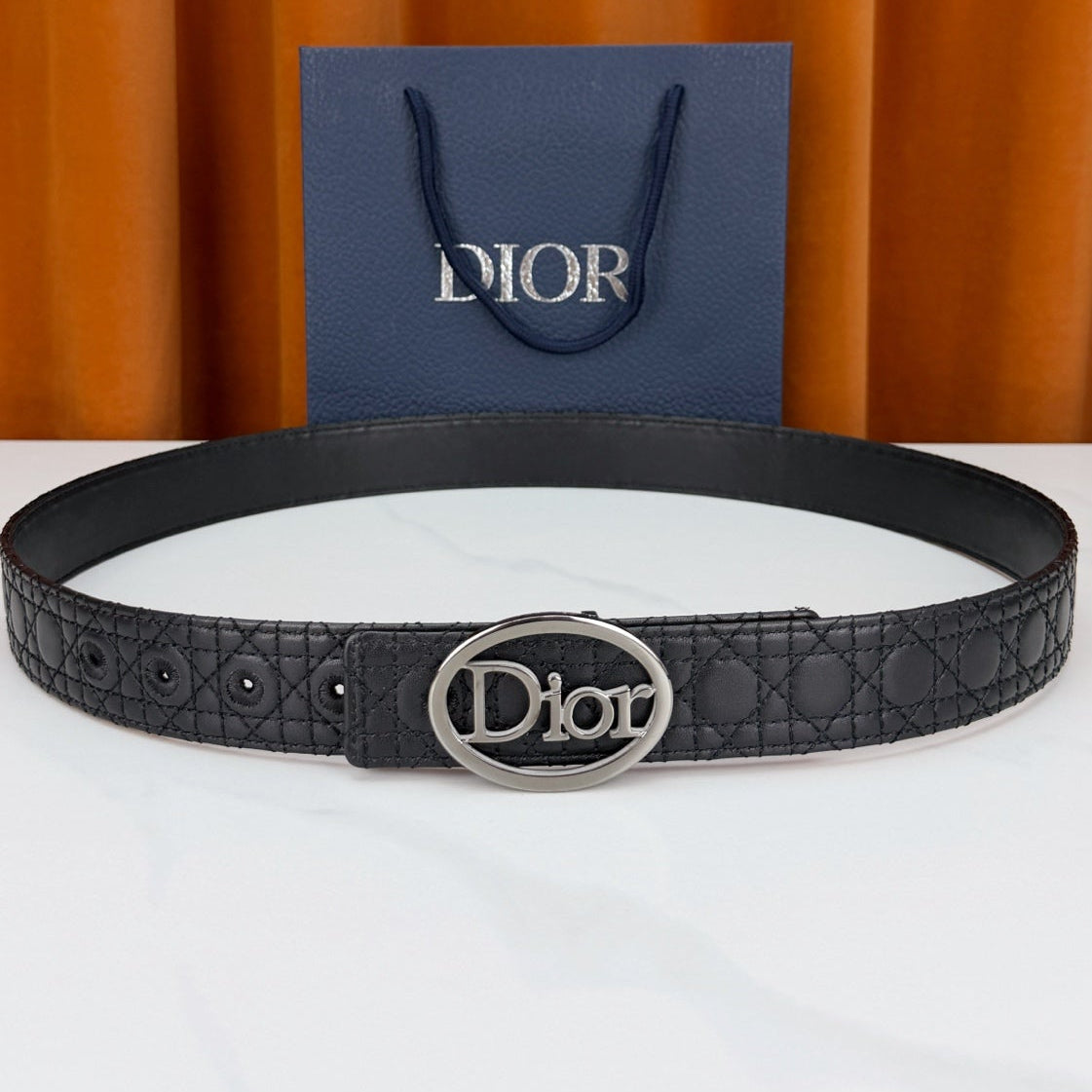 Dior 2026 Cannage Reversible Belt 35mm Leather
