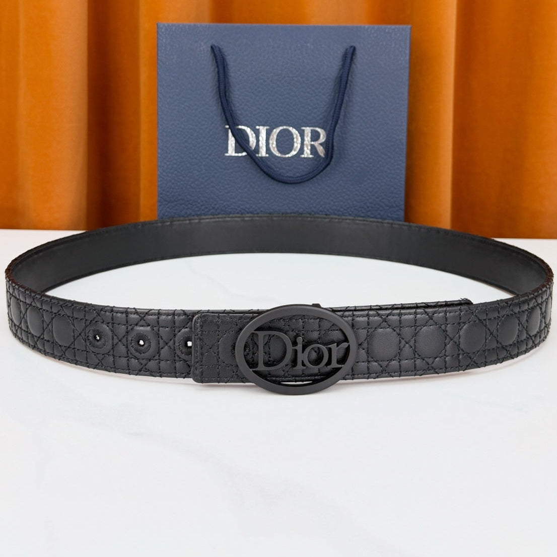 Dior 2026 Cannage Reversible Belt 35mm Leather