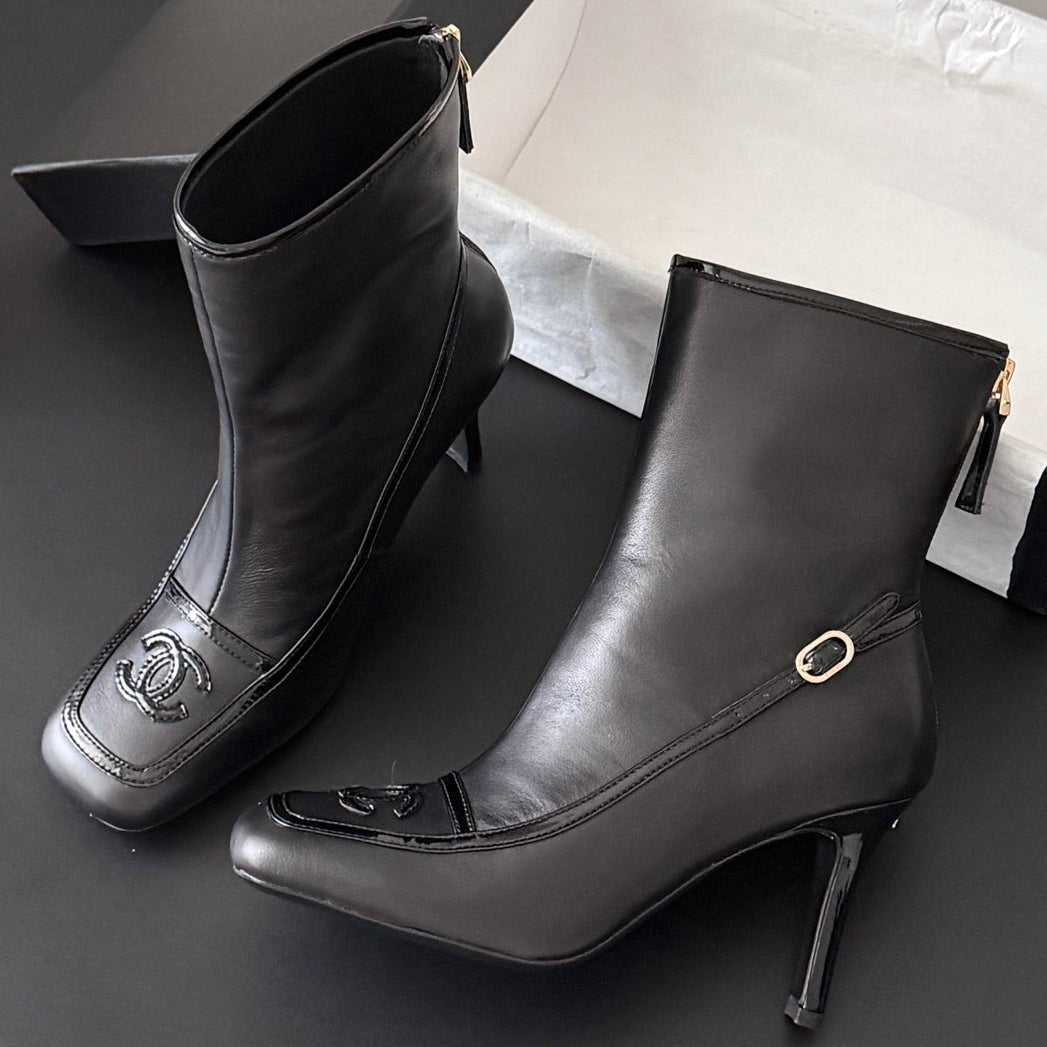 Chanel 2026 Square Toe Ankle Boots Leather 127908