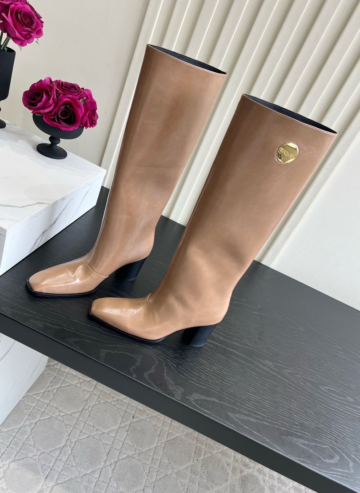 YSL 2026 Square Toe Boots 70mm Leather 198192
