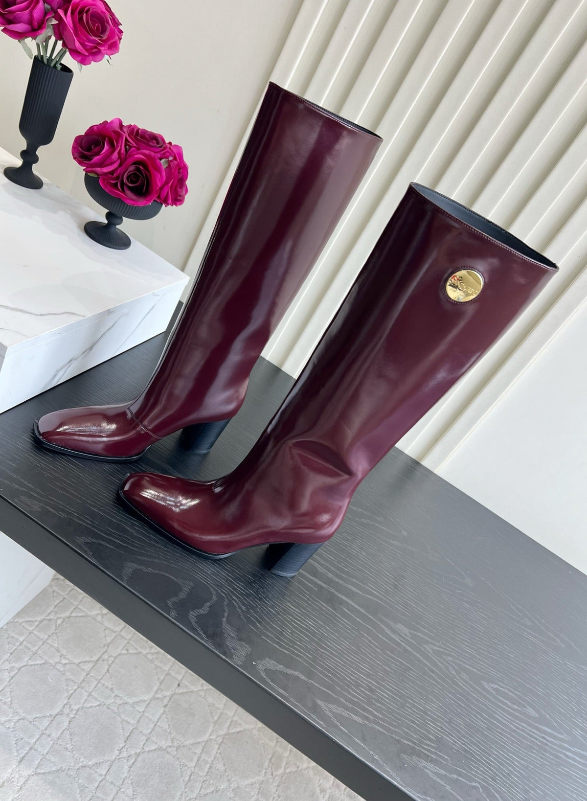 YSL 2026 Square Toe Boots 70mm Leather 198192