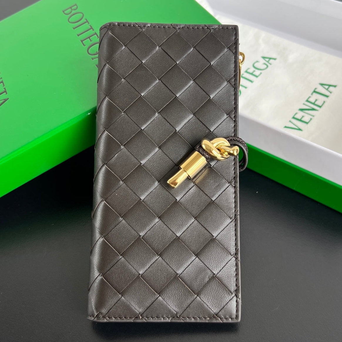 Bottega Veneta 2026 Andiamo Long Wallet 19cm Leather