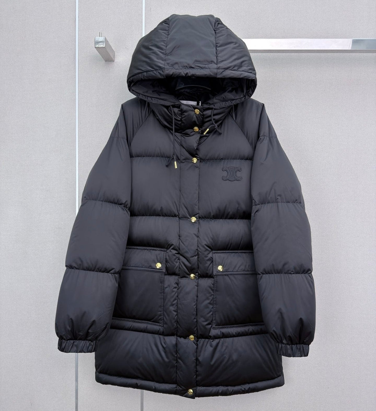 Celine 2026 Hooded Mid-Length Jacket Nylon Down 430240