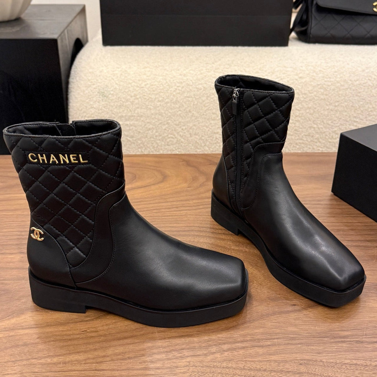 Chanel 2026 Quilted Boots Black Leather 173403