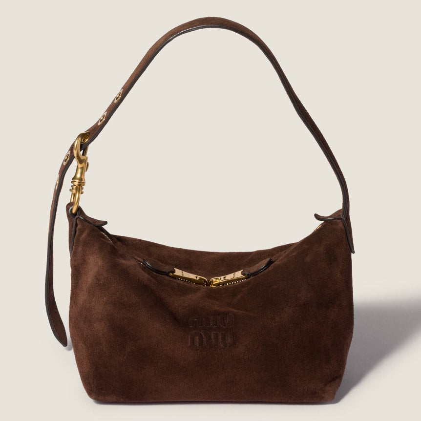 MiuMiu 2026 Amaranth Spirit Bag 22cm Suede Leather