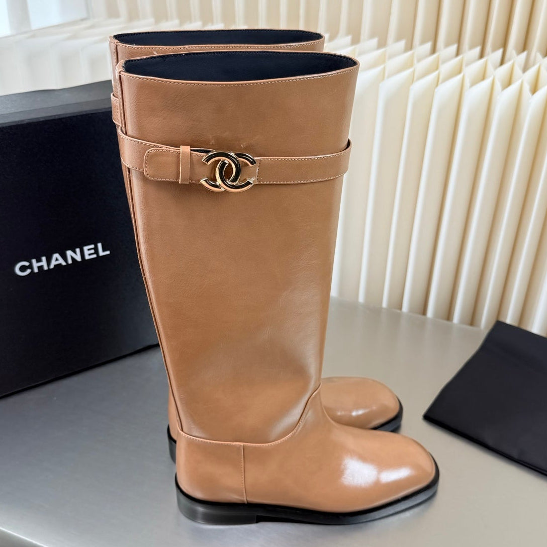 Chanel 2026 Turnlock CC Knee High Boots Leather 123414