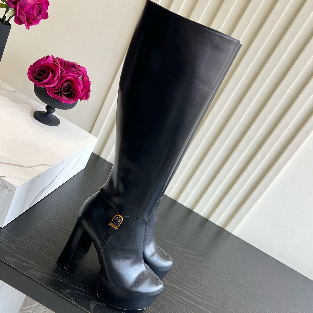 YSL 2026 Nico Platform Boots 130mm Leather 198175