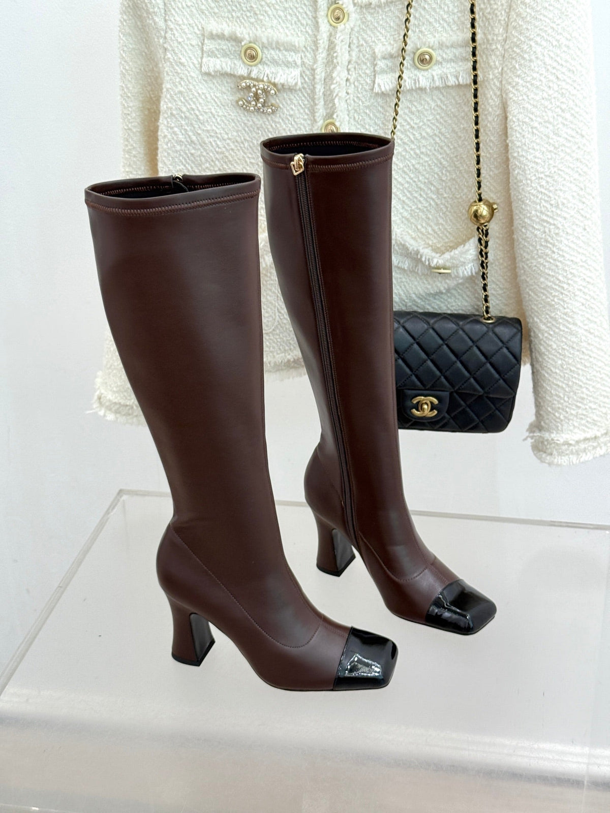 Chanel 2026 Two-Tone Boots 85mm Suede Leather 188517