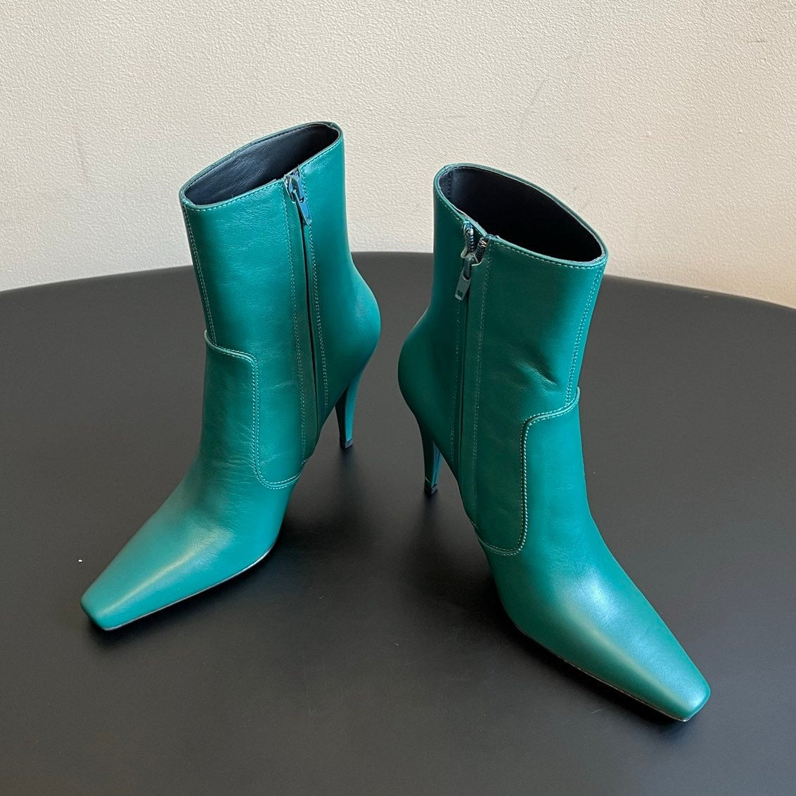 YSL 2026 Square Toe Ankle Boots 105mm Leather 203397