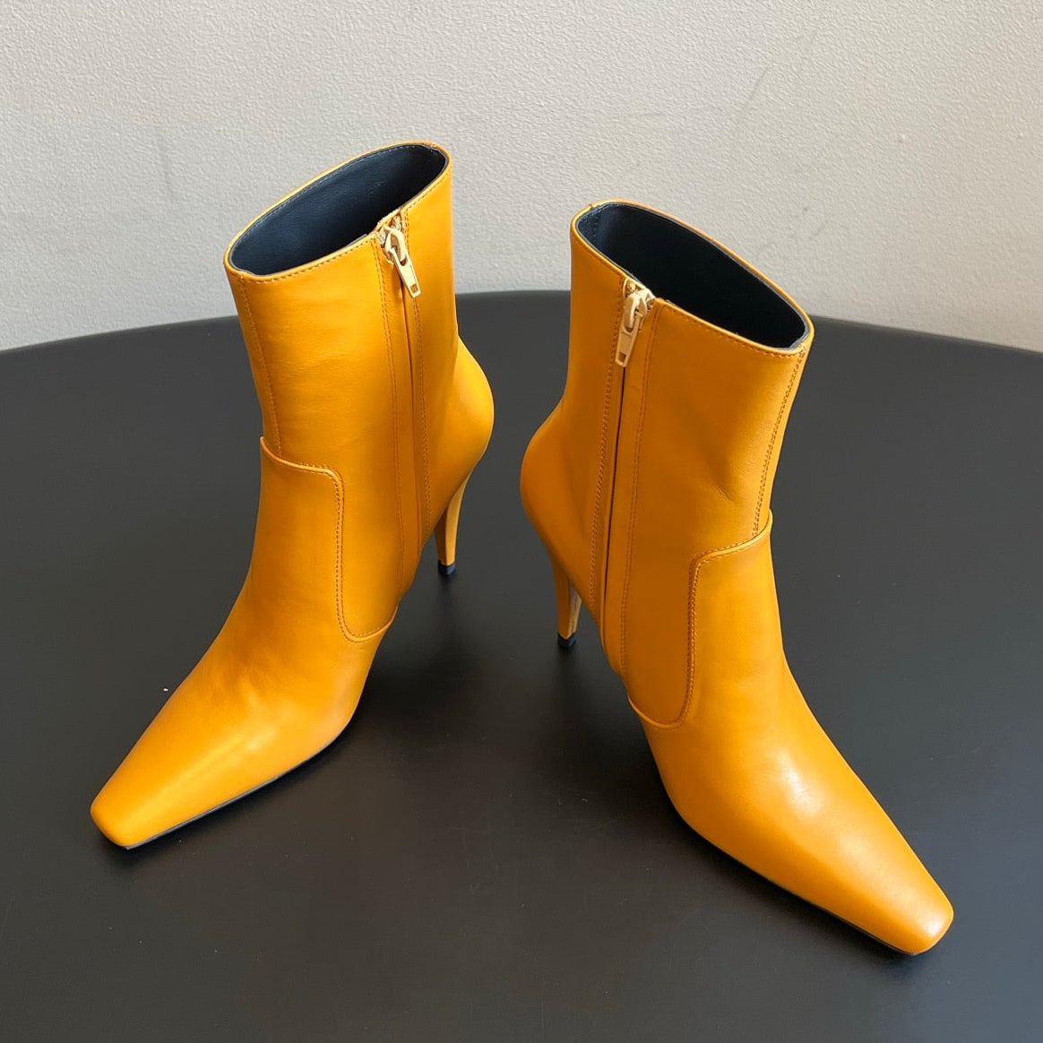 YSL 2026 Square Toe Ankle Boots 105mm Leather 203397