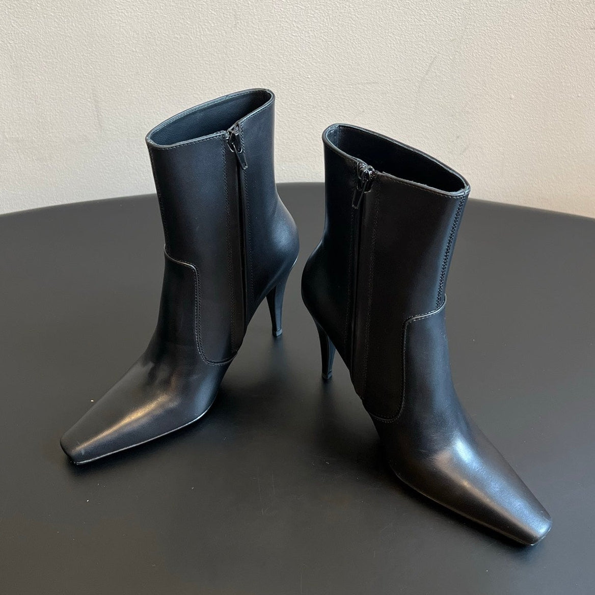 YSL 2026 Square Toe Ankle Boots 105mm Leather 203397