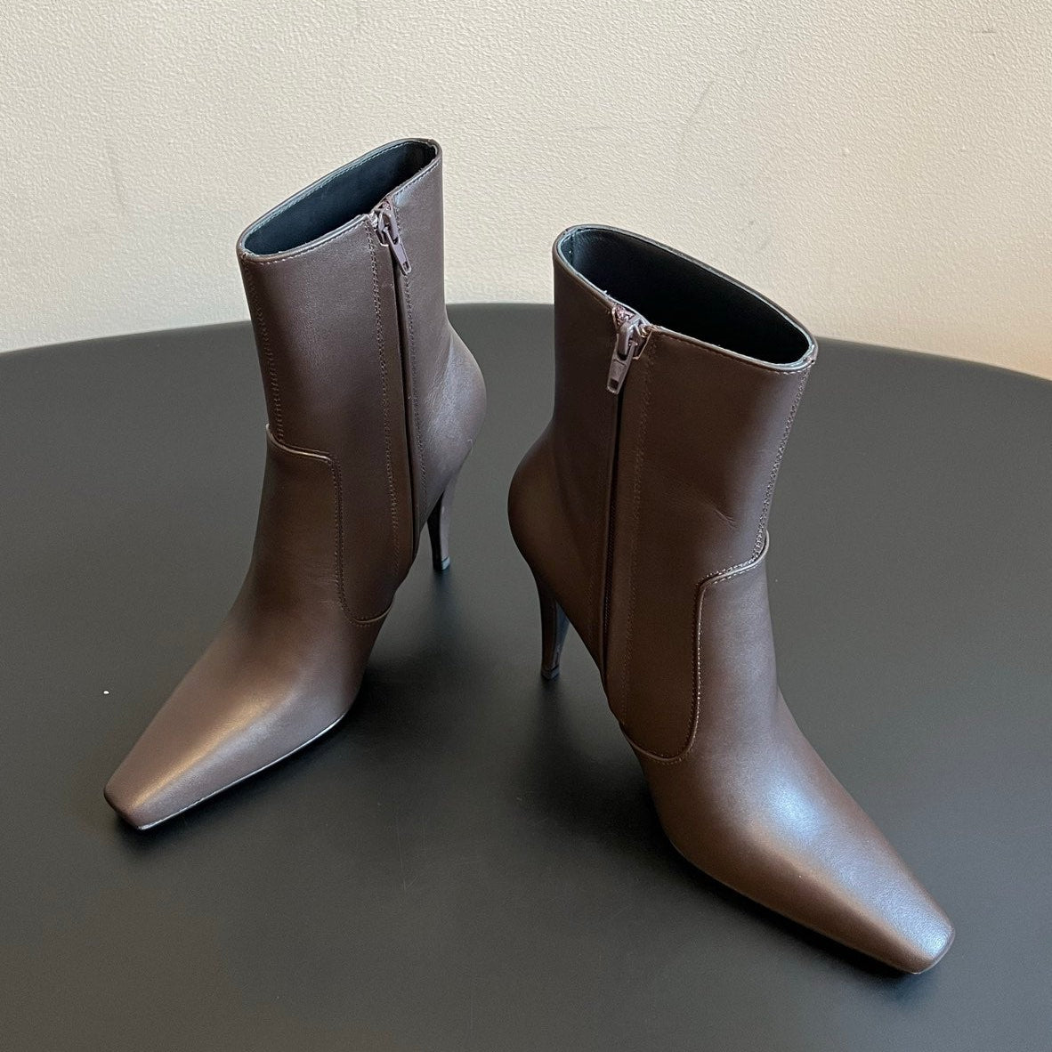 YSL 2026 Square Toe Ankle Boots 105mm Leather 203397
