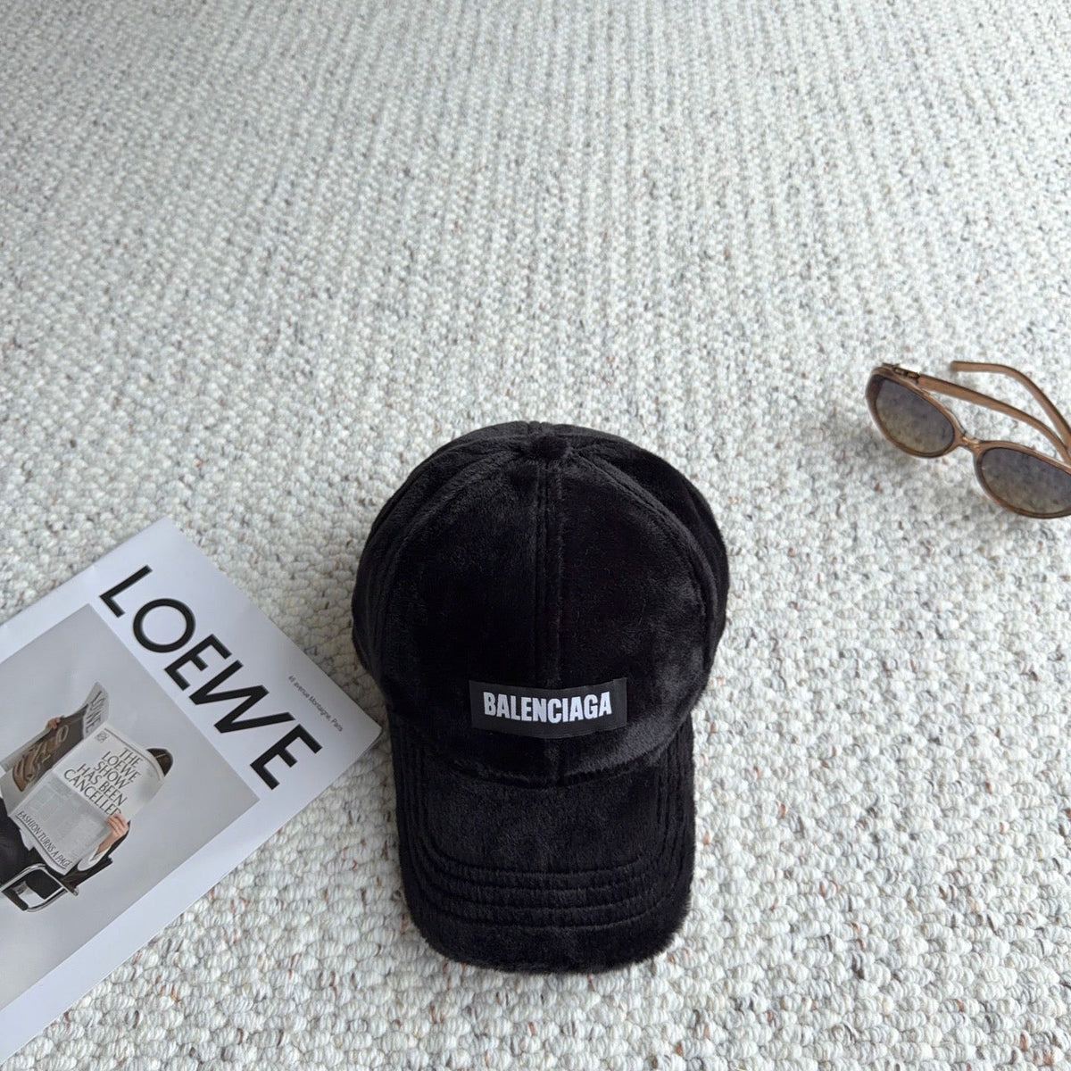 Balenciaga Furry Baseball Cap Hat 515556