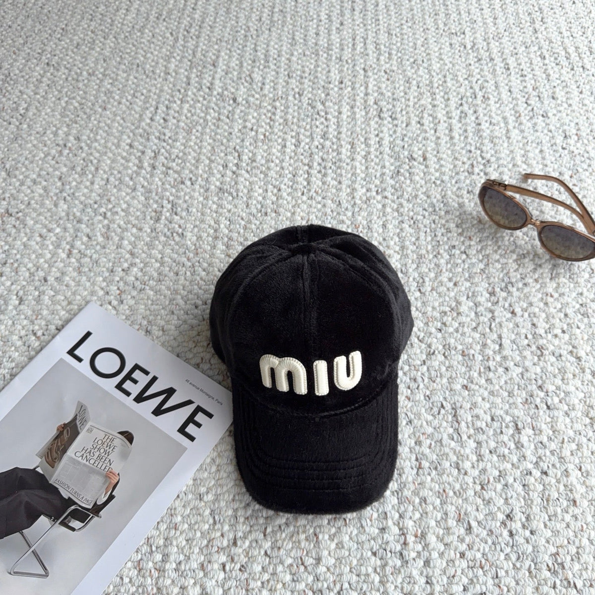 Miumiu Fleece Baseball Cap 515563