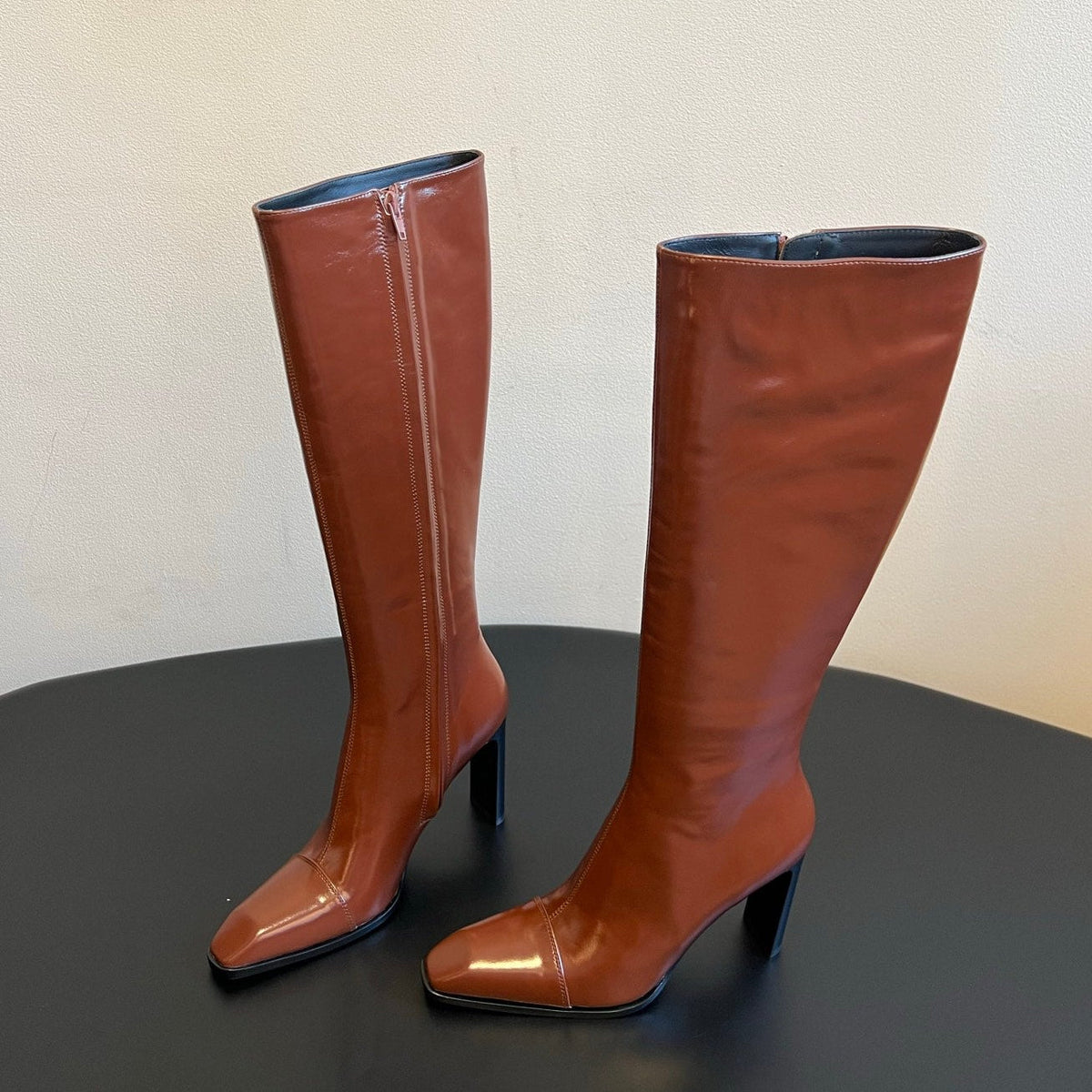YSL 2026 Square Toe Boots 95mm Suede Leather 203370