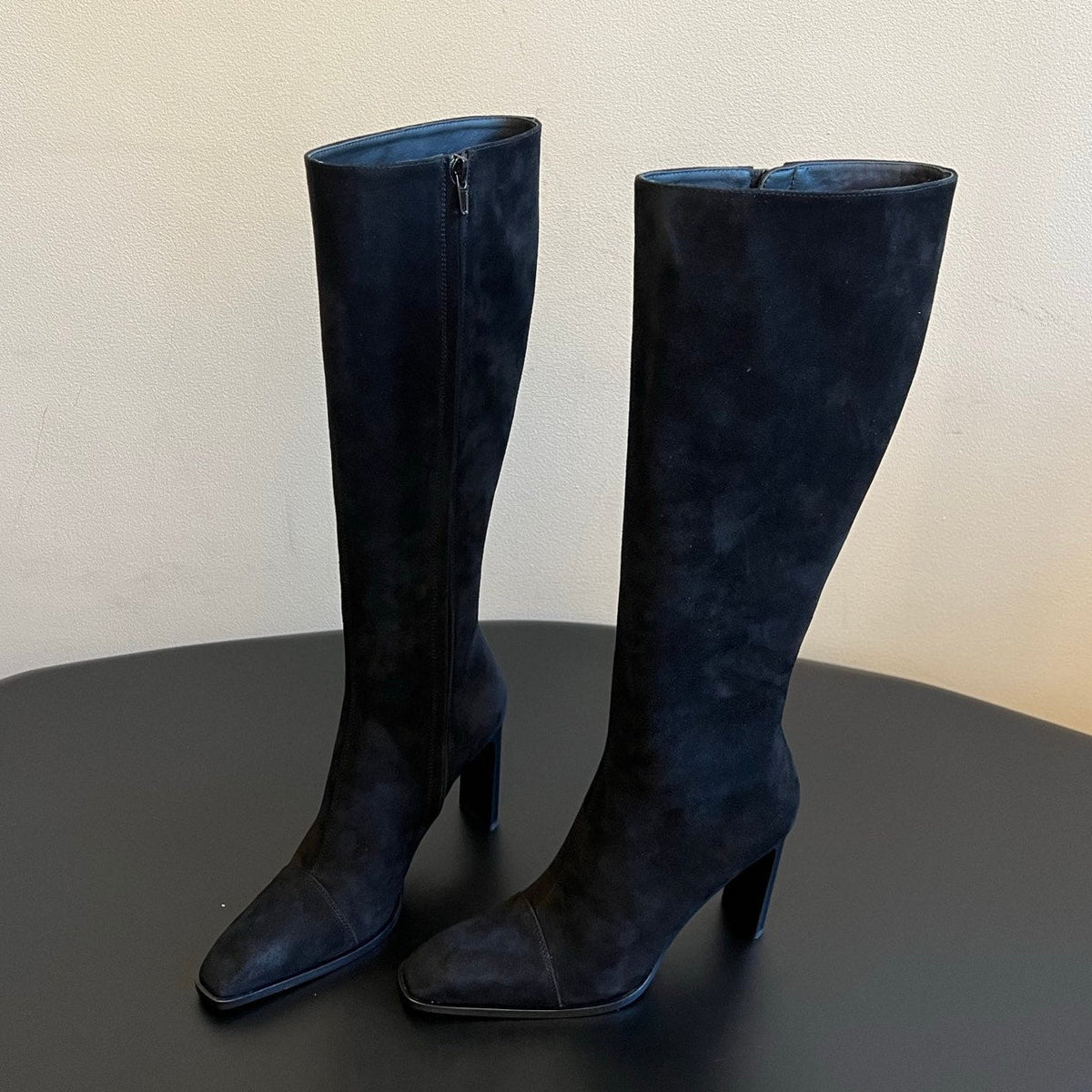 YSL 2026 Square Toe Boots 95mm Suede Leather 203370