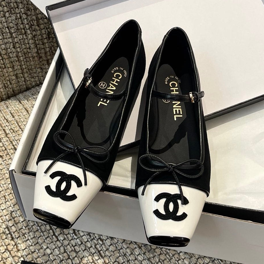Chanel 2026 Square-Toe Ballet Flat Suede Leather 175456