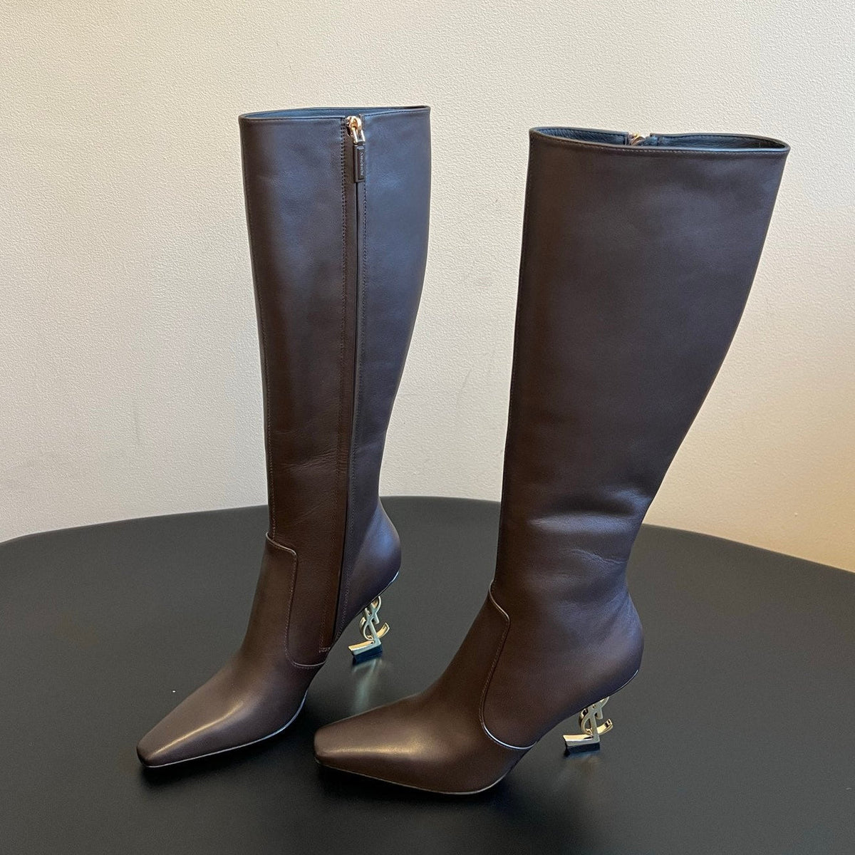 YSL 2026 Pointed Toe Boots 90mm Suede Leather 203455