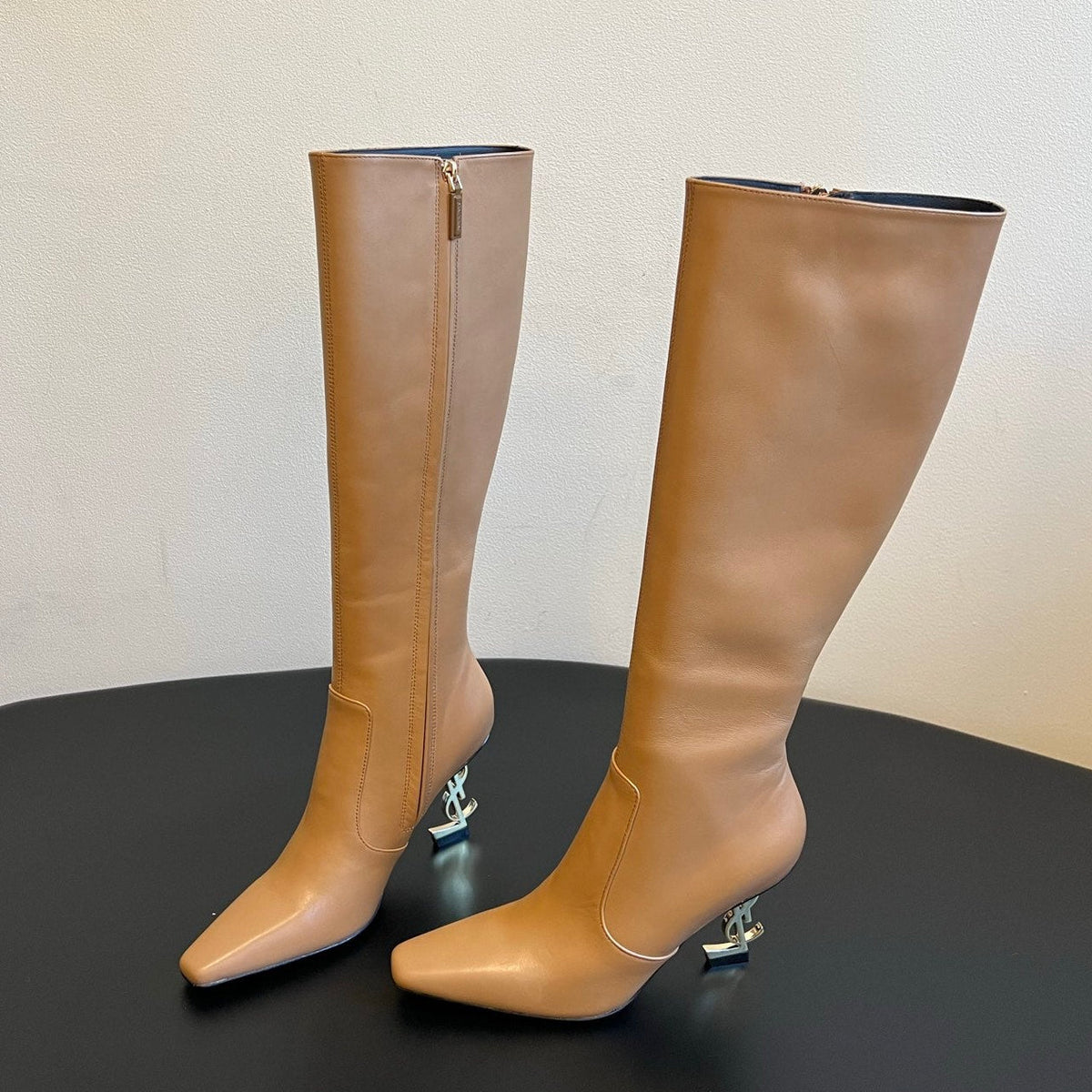 YSL 2026 Pointed Toe Boots 90mm Suede Leather 203455