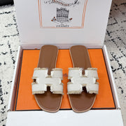 HM 26ss Oran Sandals Canvas Cowhide