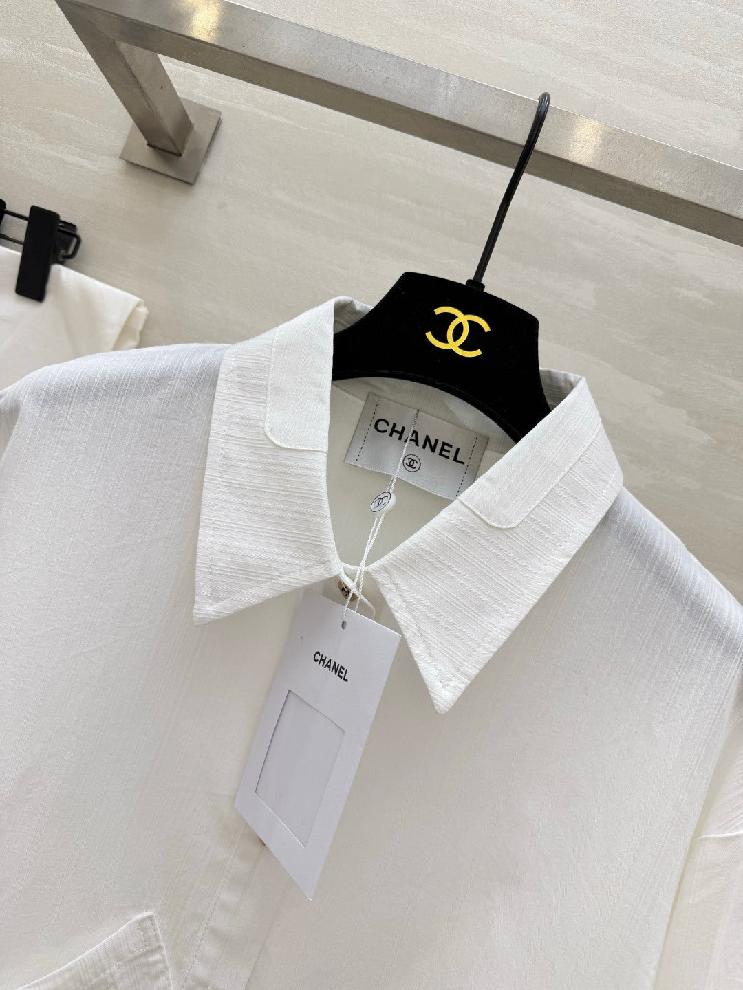Chanel 2026 Brown Logo Shirt White Cotton 392417