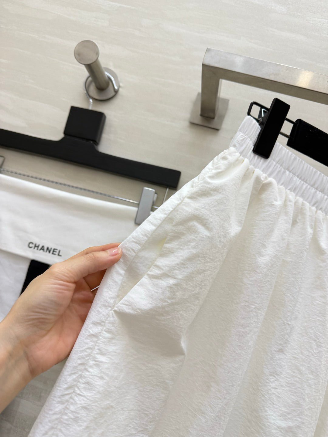Chanel 2026 Wide-Leg Pants White Cotton 402322