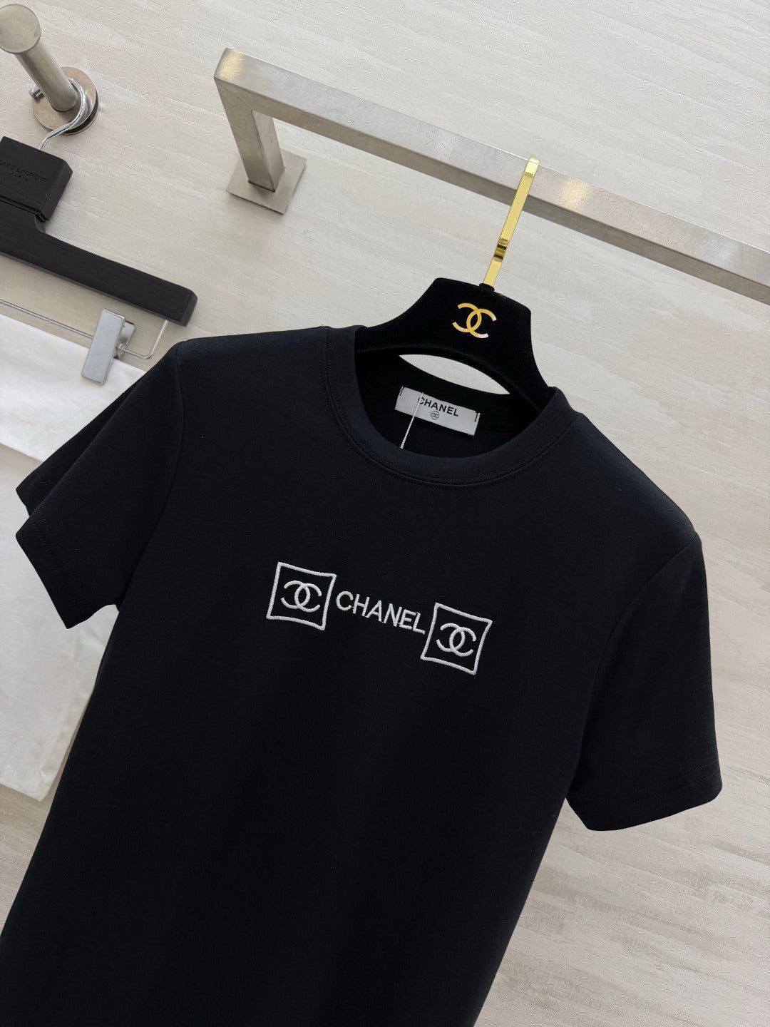 Chanel 2026 Embroidered Logo T-shirt Cotton 681375