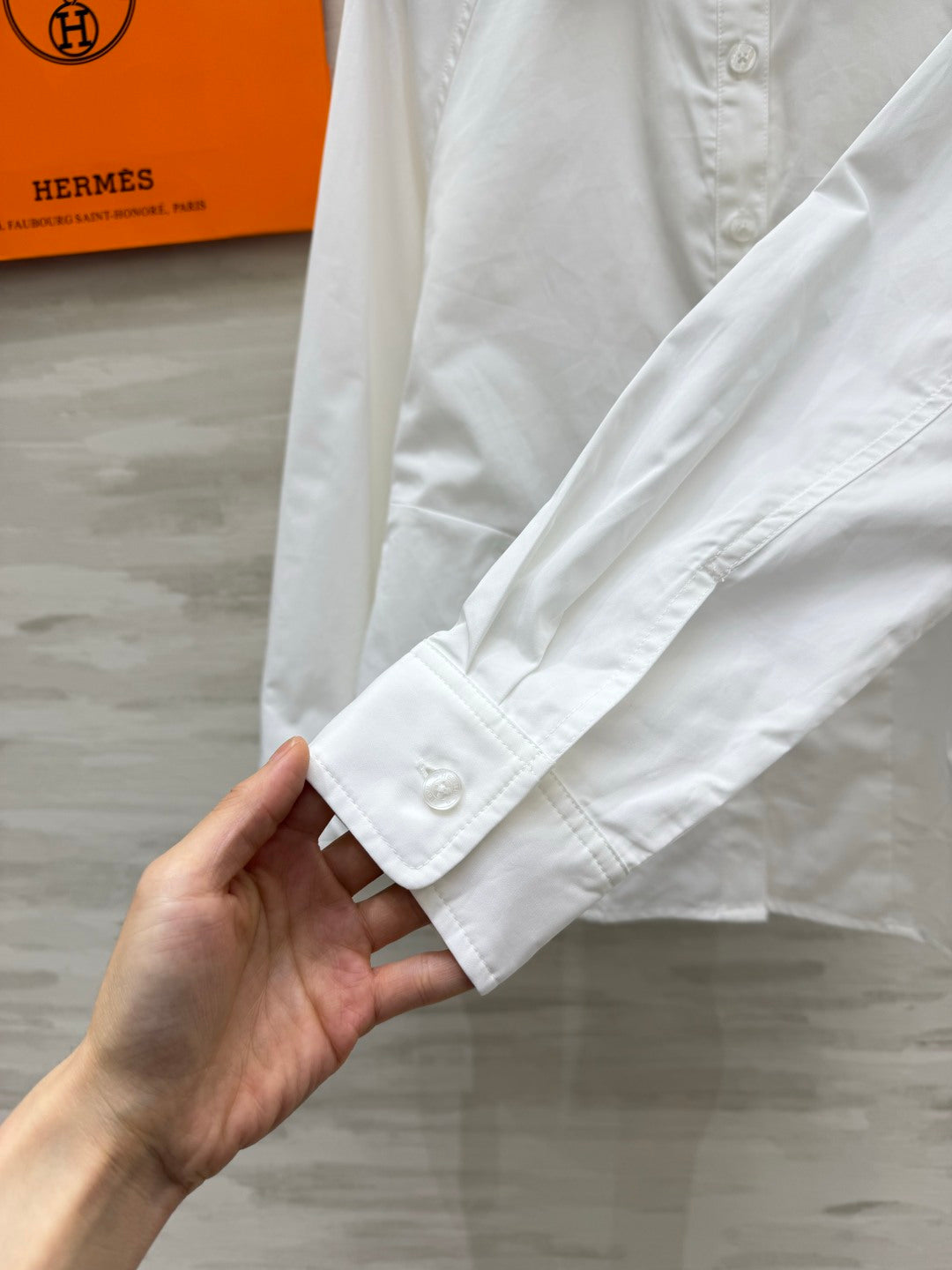 Hermes 2026 Embroidered Shirt White Cotton 416108