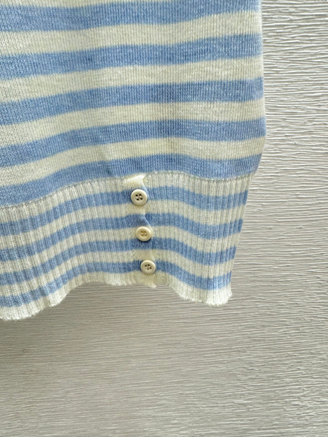 Miumiu 2026 Striped Knit Short-Sleeve Blue and Black Wool Polyester 132745