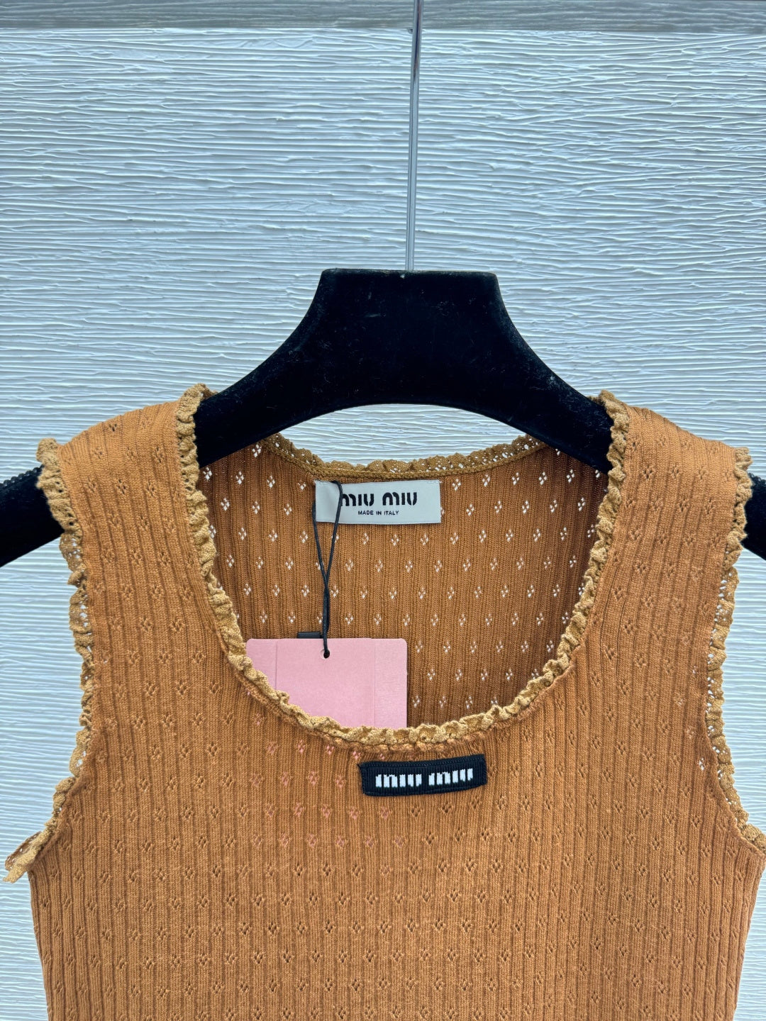 Miumiu 2026 Vest Navy Blue and Brown Wool 132749