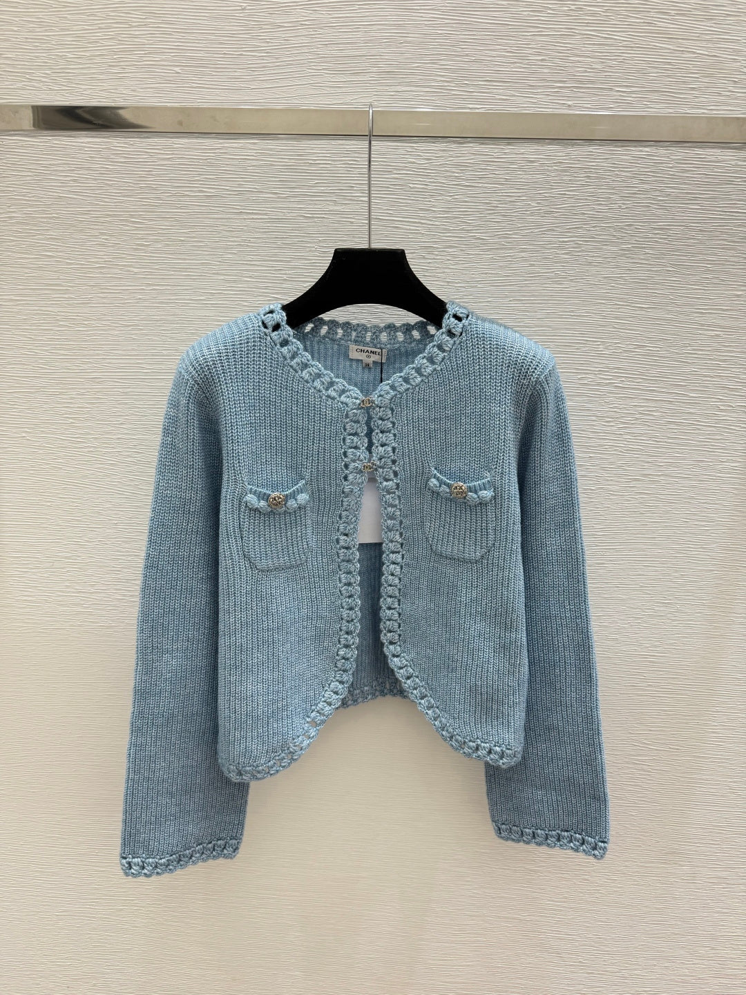 Chanel 2026 Round Neck Knitted Long Sleeve Cardigan Wool 259298