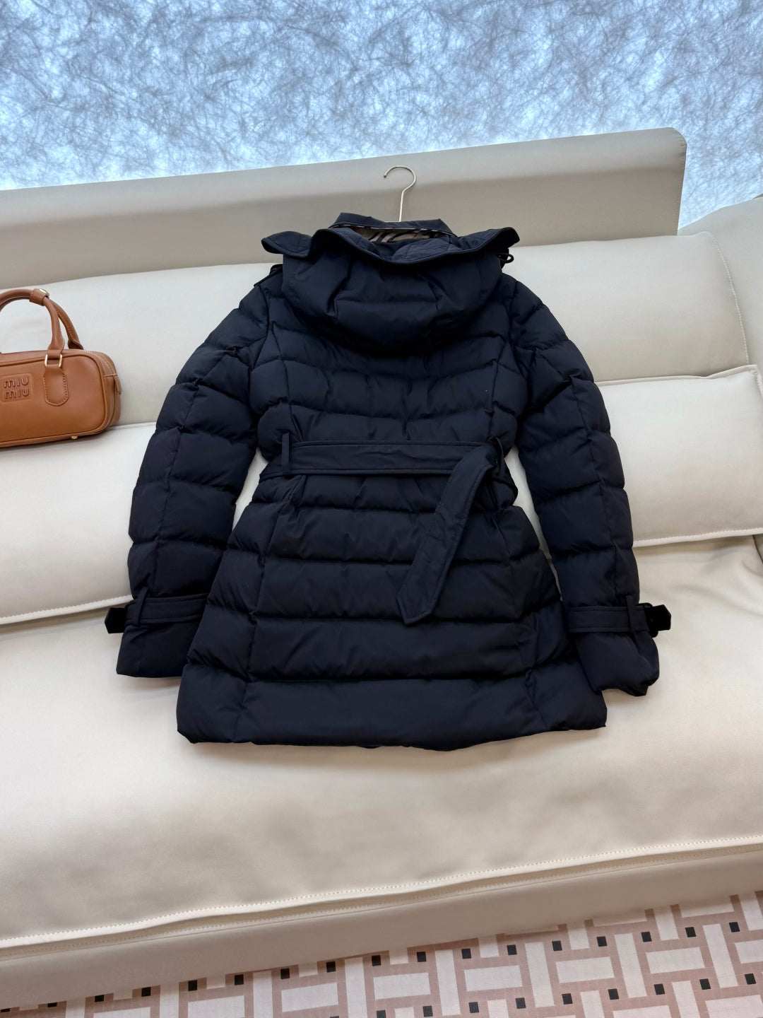 Burberry 25 Double-Breasted Slim Fit Short Down Jacket Black Polyester
