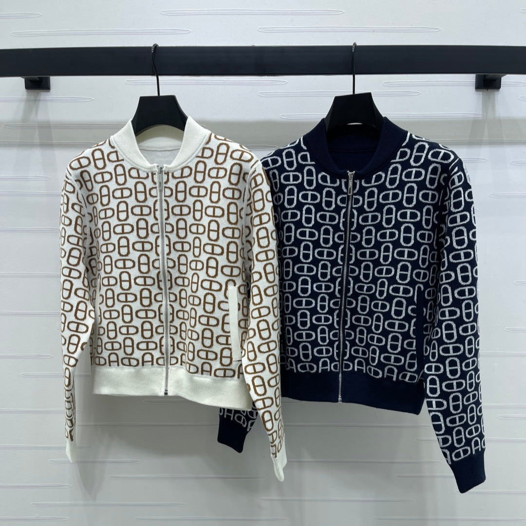 HM 25 Cardigan Black And White Wool 264288