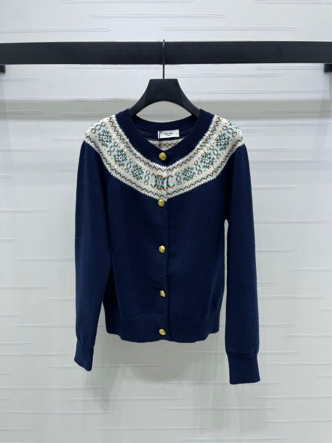 Celine 25 Patterned Cardigan Cashmere 295601