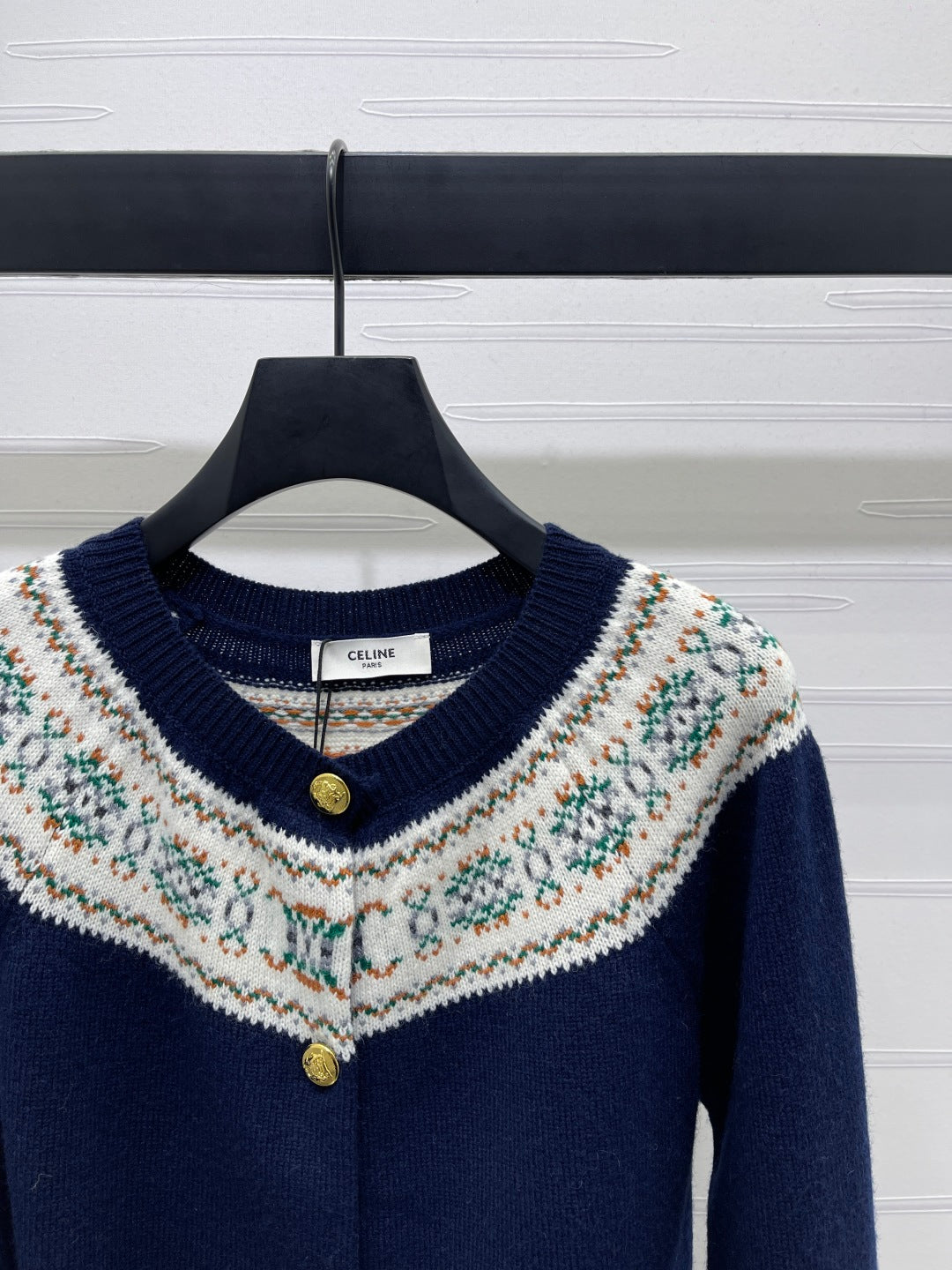 Celine 25 Patterned Cardigan Cashmere 295601