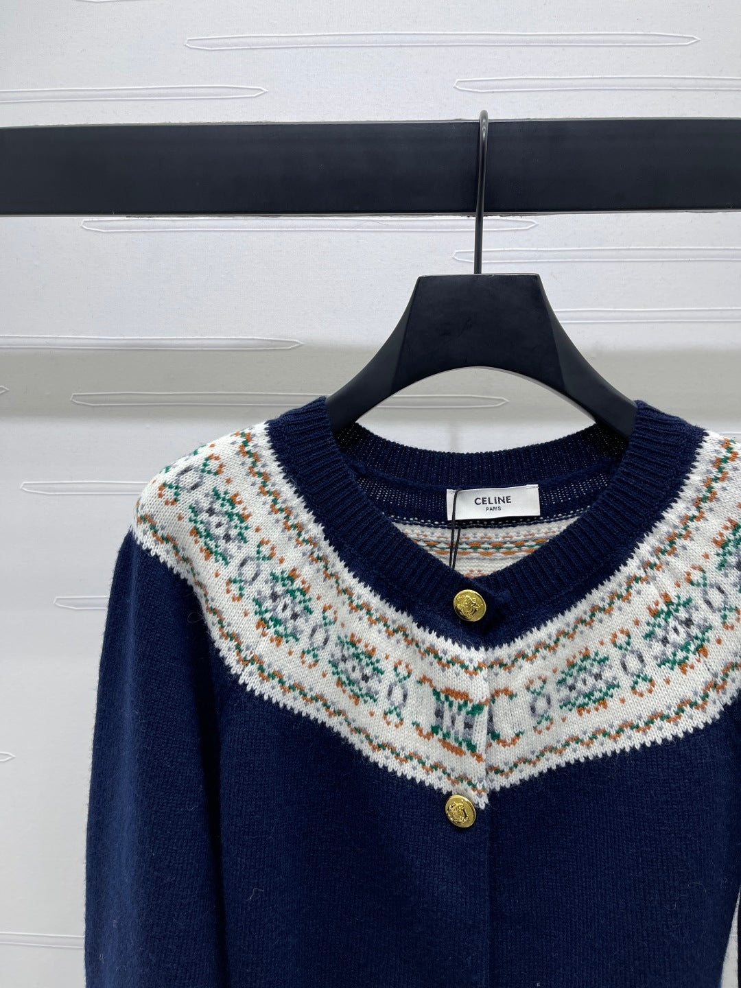 Celine 25 Patterned Cardigan Cashmere 295601