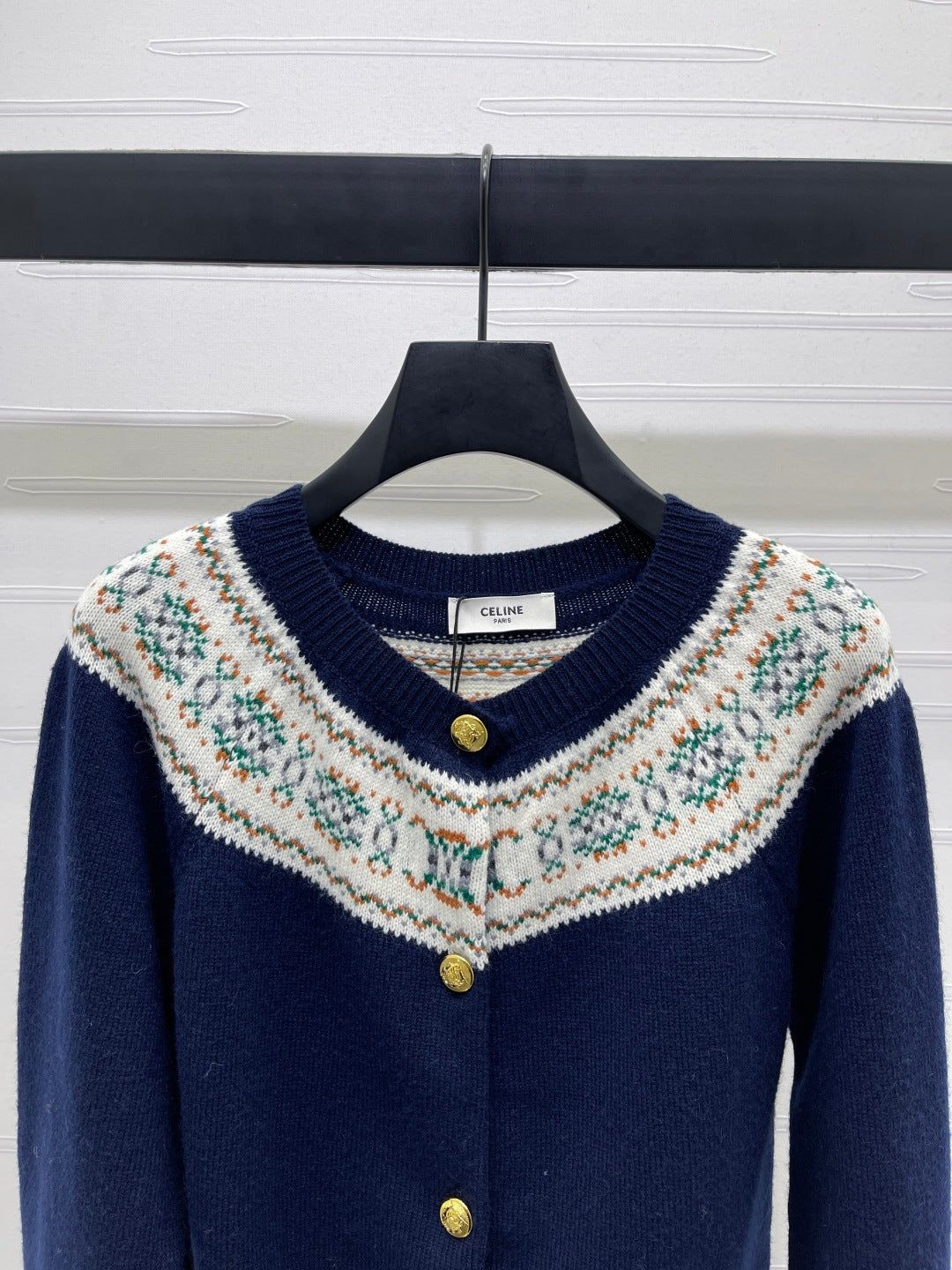 Celine 25 Patterned Cardigan Cashmere 295601