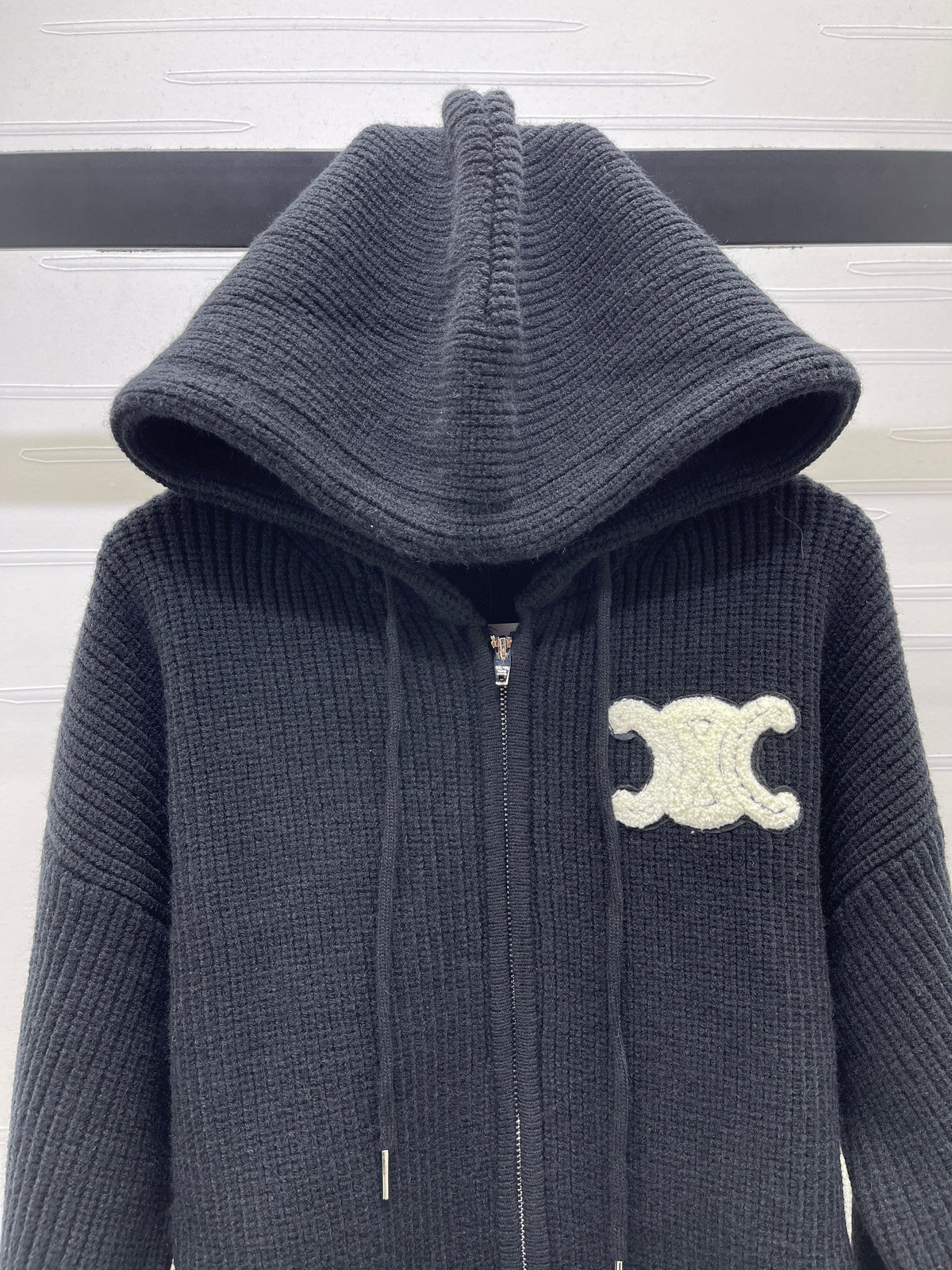 Celine 2026 Hooded Cardigan Ribbed Wool 430322