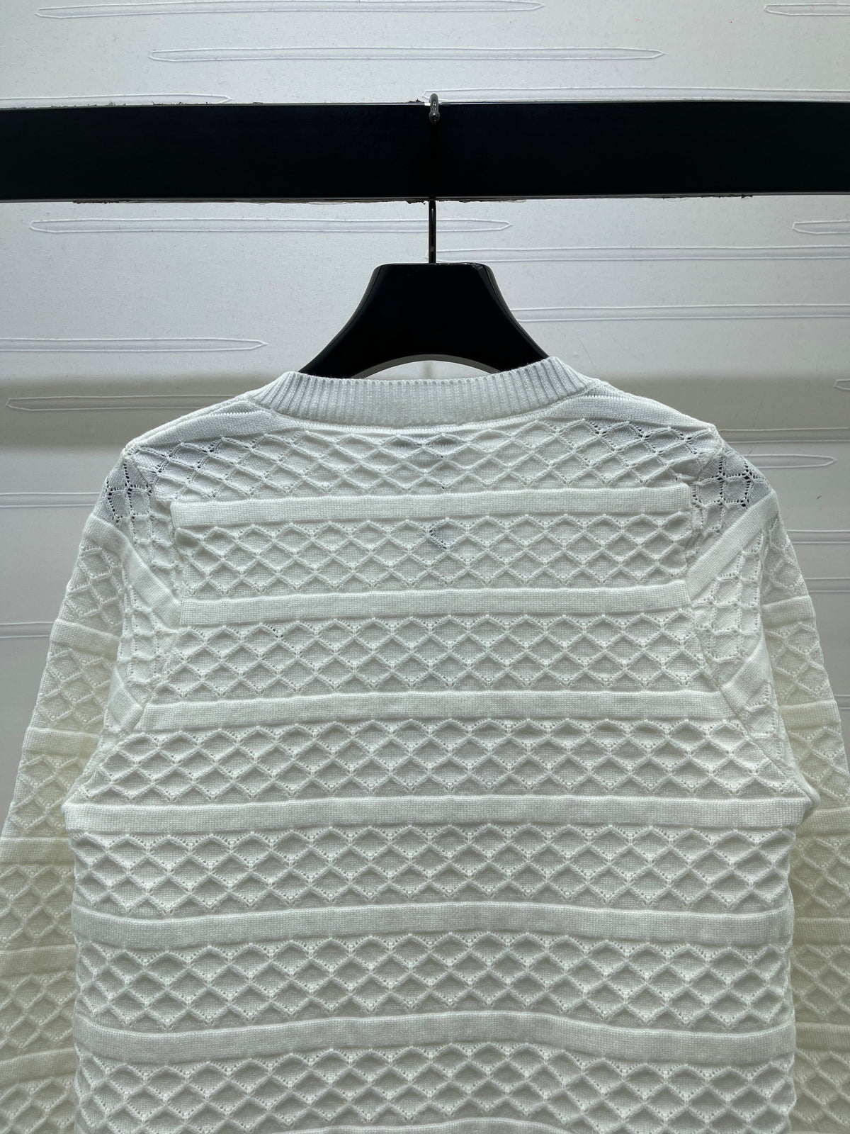 Chanel 2026 Ribbon Cardigan Black And White Wool 427250