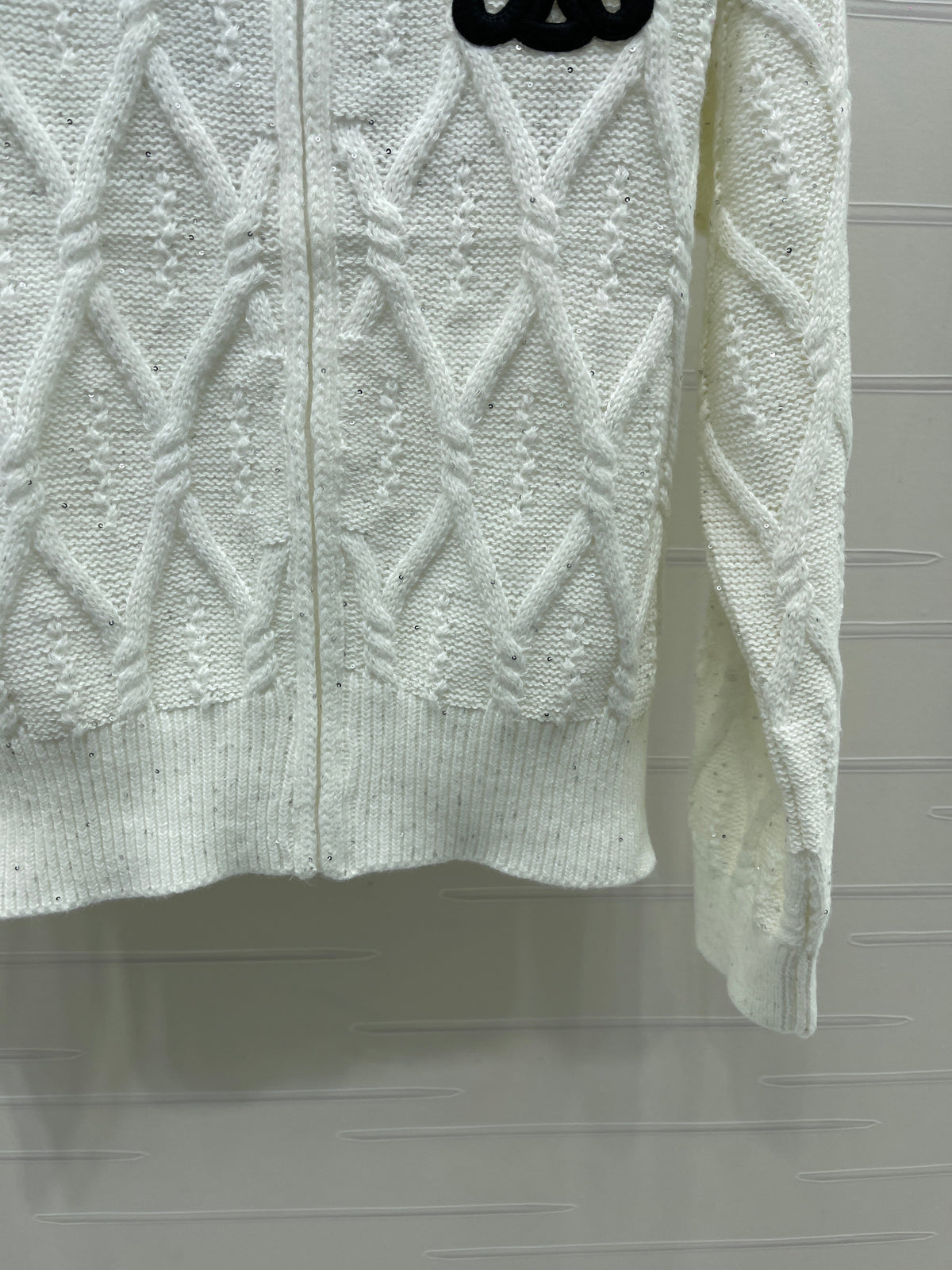 Celine 2026 Cable-Knit Zip-Up Cardigan Wool 430317