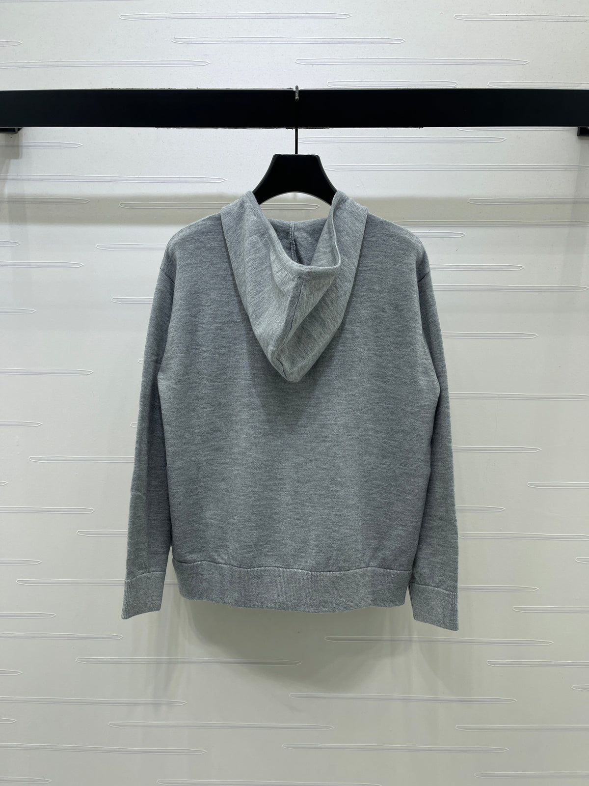 Celine 2026 Zip-Up Hoodie Grey Wool 430311