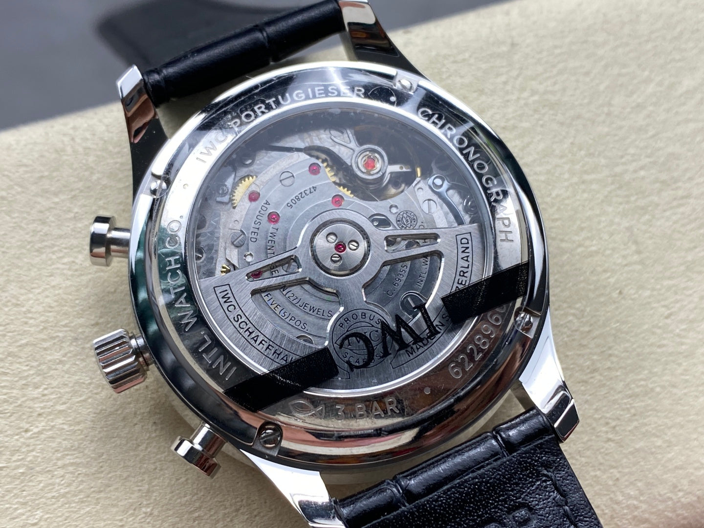 IWC Portuguese 41mm Green Dial Steel Case Black Crocodile Leather