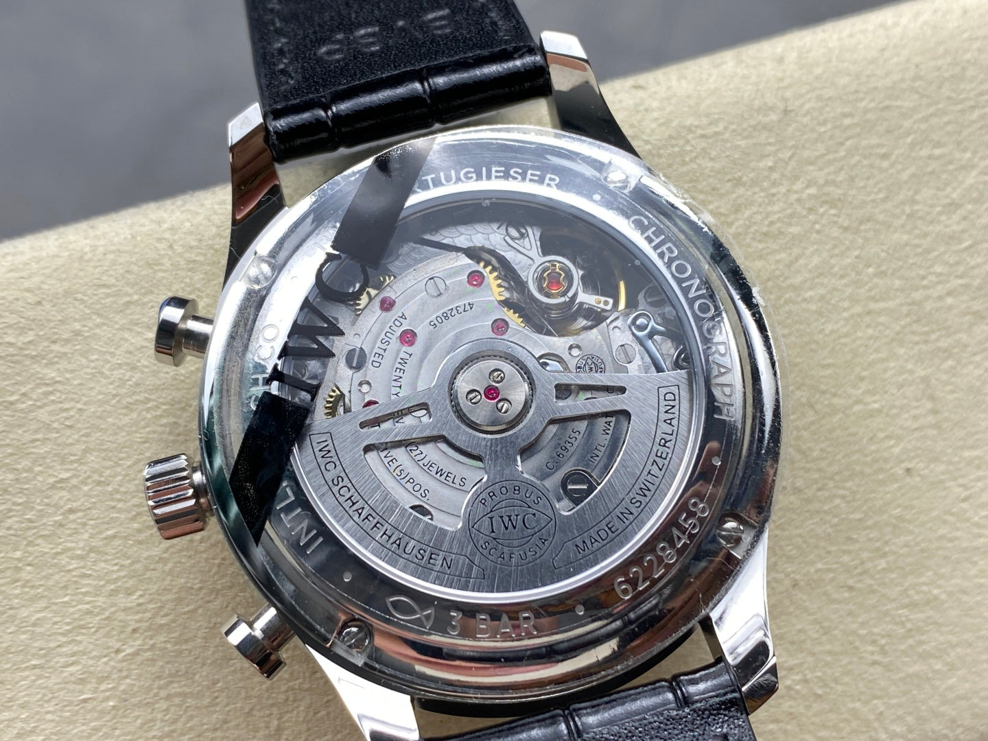 IWC Portuguese 41mm Black Dial Steel Case Gold Numerals