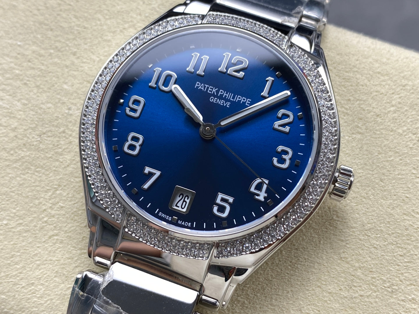PATEK Twenty-Four 36mm Silver Blue Diamond