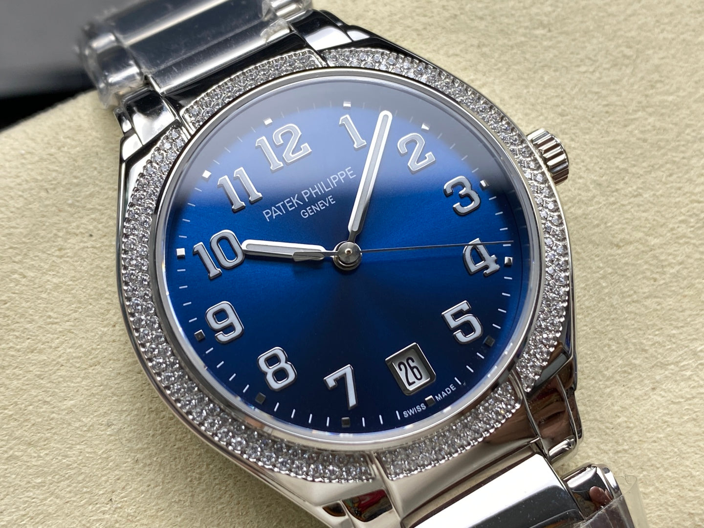 PATEK Twenty-Four 36mm Silver Blue Diamond