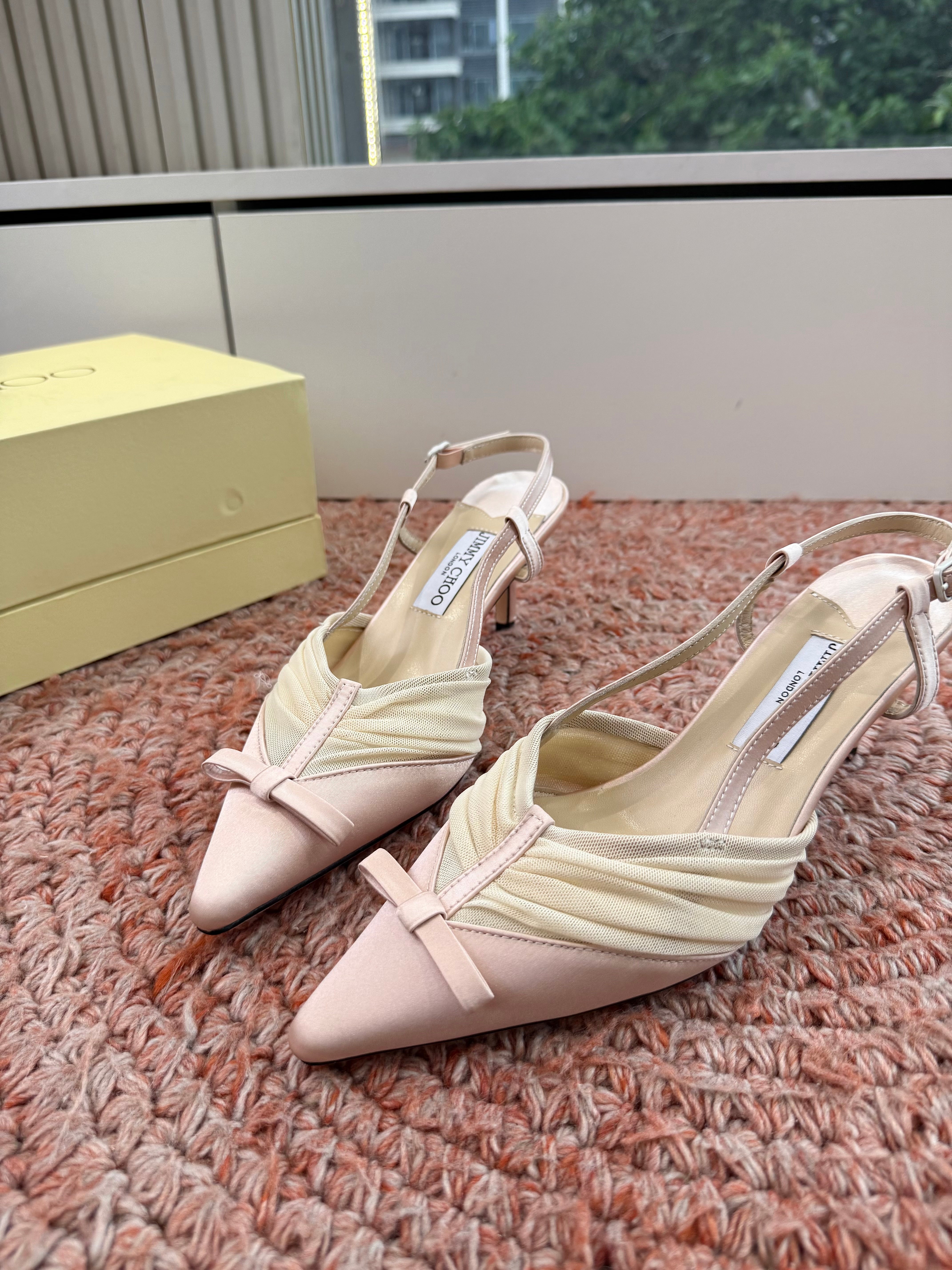 Jimmy Choo 2026 Afia Slingback 60mm Satin Mesh 916775