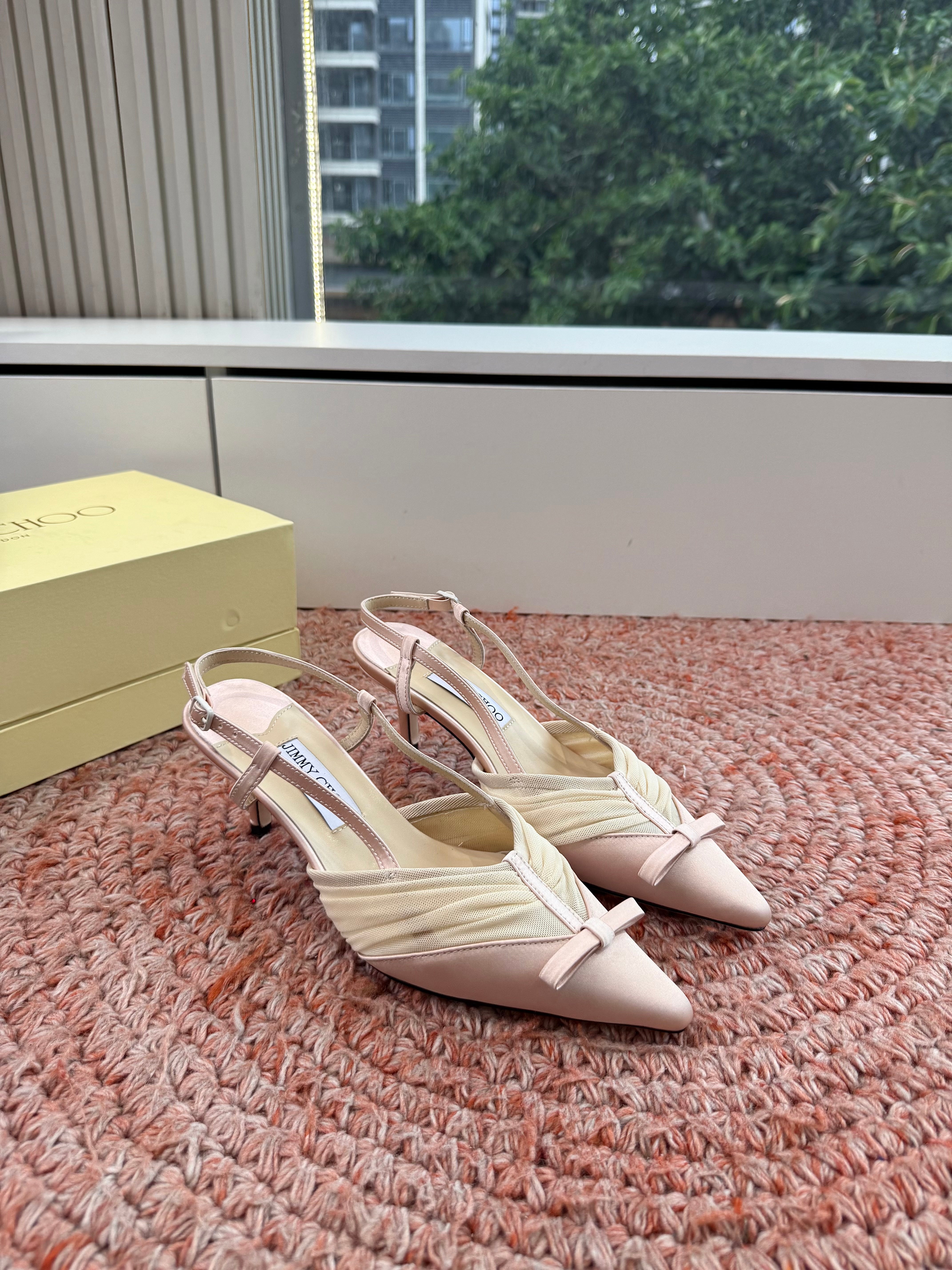 Jimmy Choo 2026 Afia Slingback 60mm Satin Mesh 916775