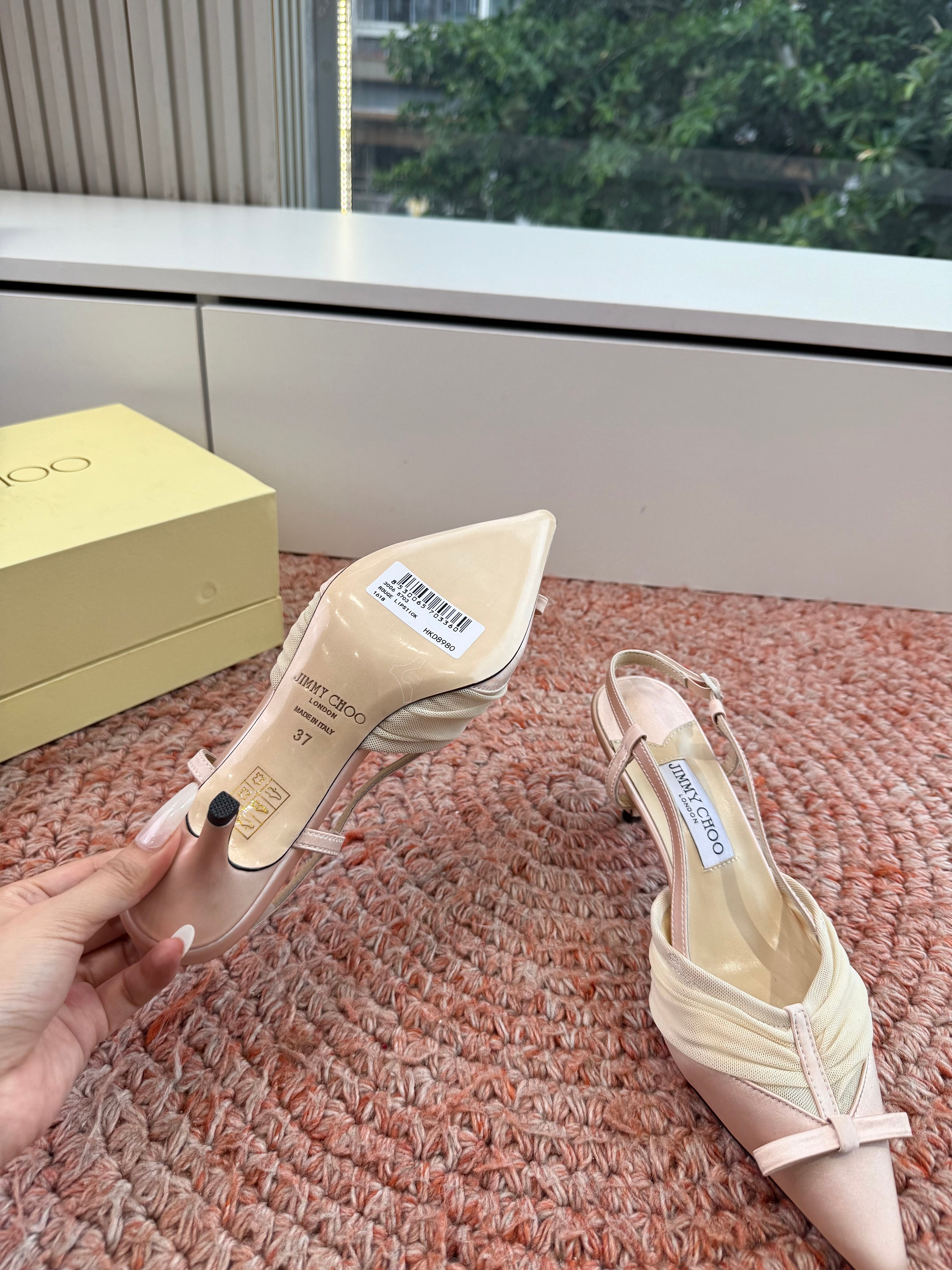 Jimmy Choo 2026 Afia Slingback 60mm Satin Mesh 916775