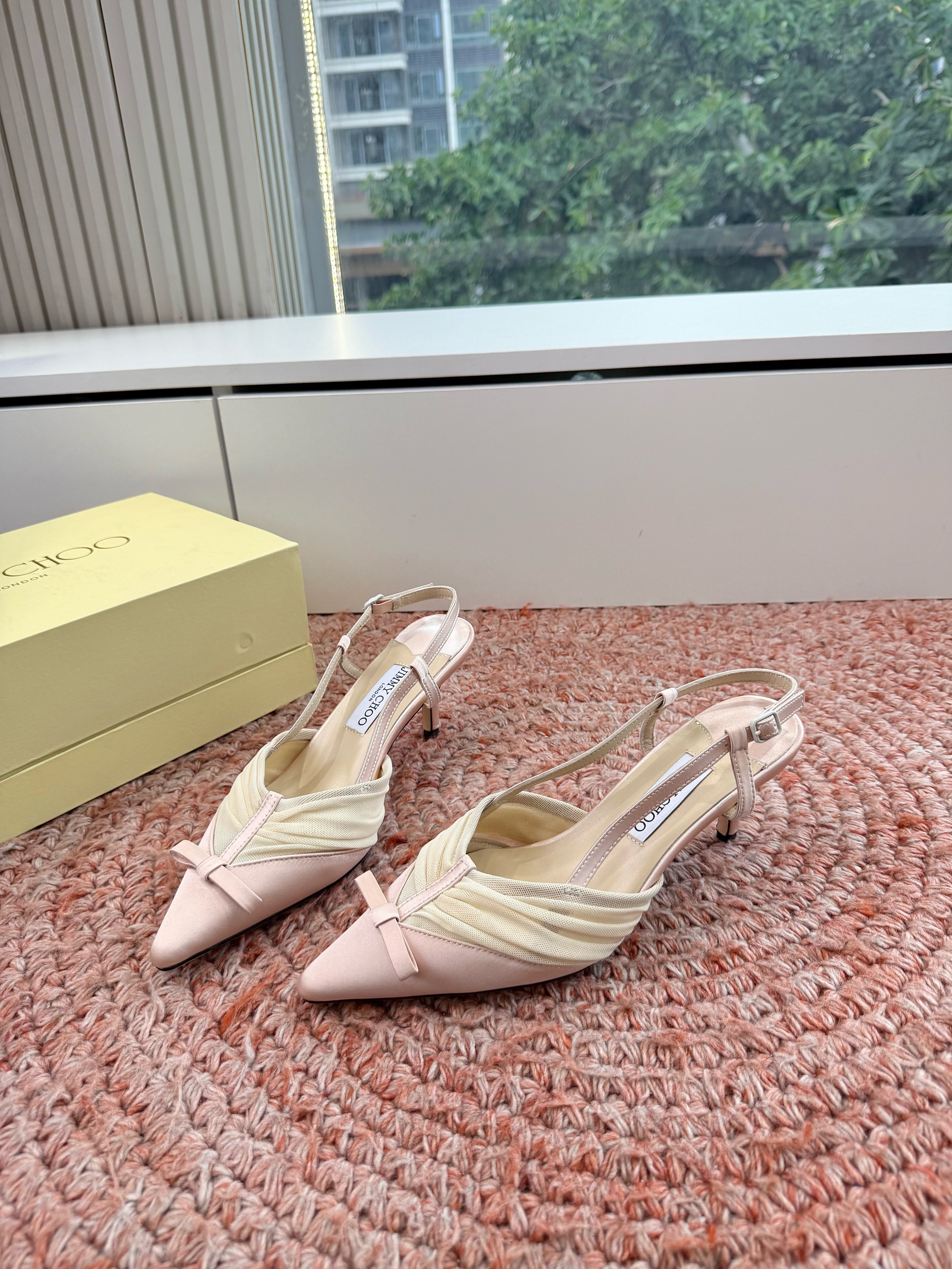 Jimmy Choo 2026 Afia Slingback 60mm Satin Mesh 916775