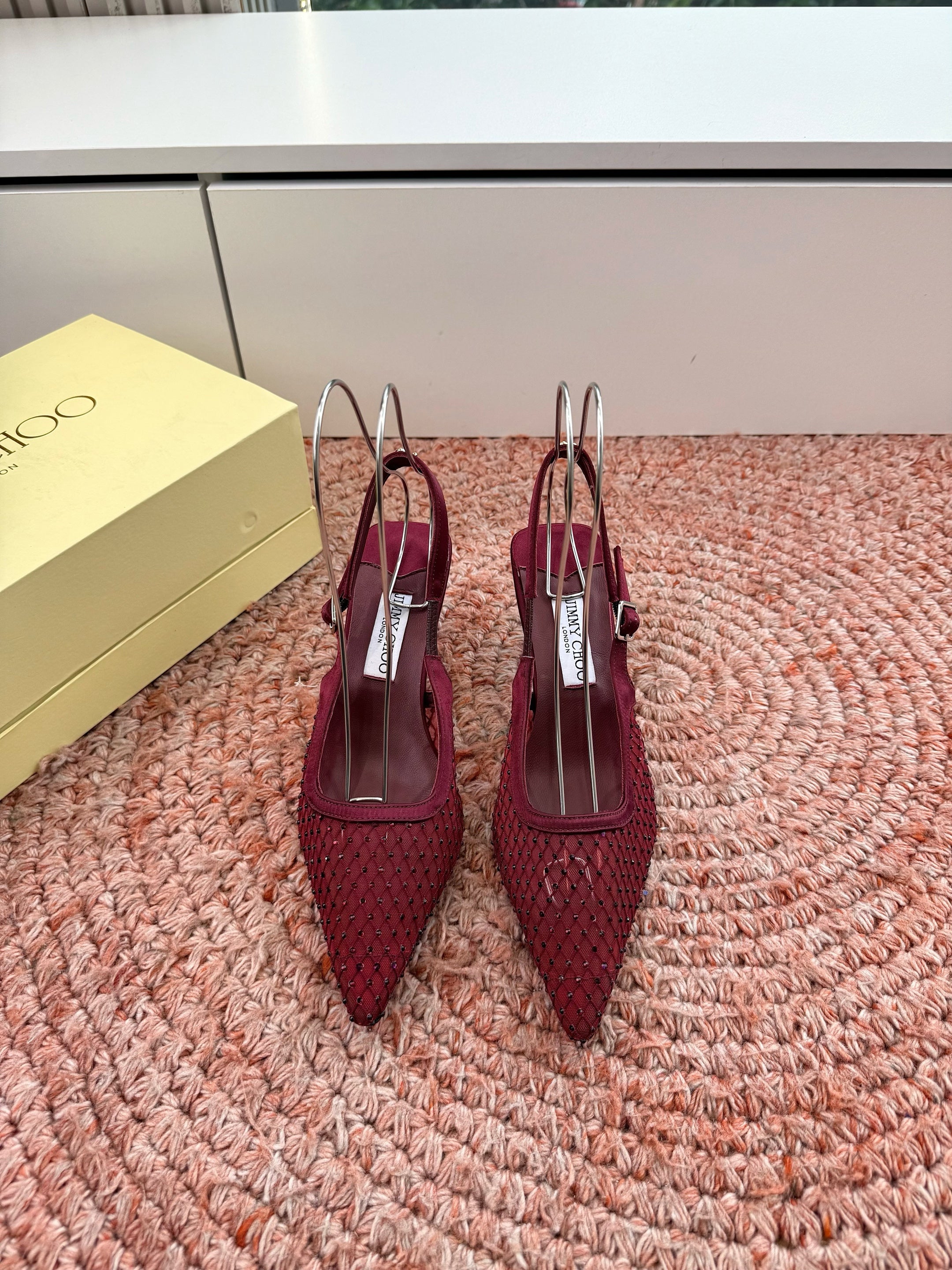 Jimmy Choo 2026 Amel Crystal-Embellished Slingback 50mm Silk 916780